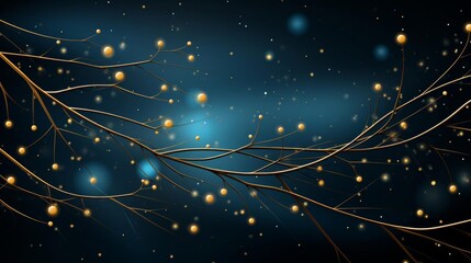 Fototapeta premium A branch with many small yellow balls on it
