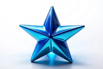 Obraz premium Isolated Blue Star on White Background for Conceptual Photography