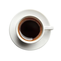 Top View of Coffee Cup isolated on transparent background