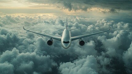 Airplane Soaring Above a Sea of Clouds
