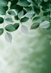 Fototapeta premium Phone Wallpaper Green Leaves Hanging Over Soft Bokeh Background