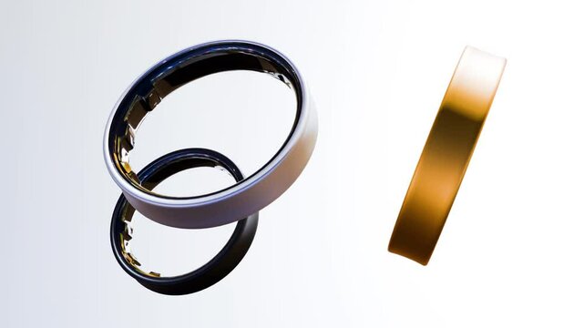 3d animation of smart rings; Wearable electronic devices that combine the elegance of traditional jewelry with the practicality of modern technology.