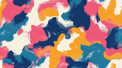 Seamless abstract pattern featuring vibrant liquid colors in impressionism style perfect for modern wallpaper or web design