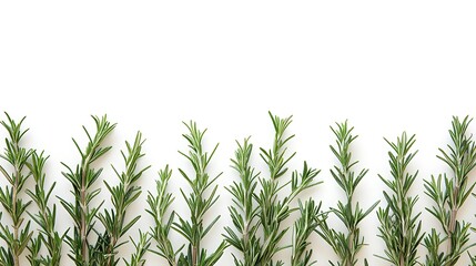 Fototapeta premium Rosemary Sprigs on White Background: Culinary Herb Photography