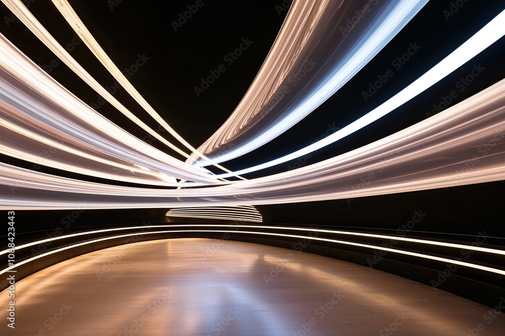 Poster dynamic pulsating light streams with brilliant curves