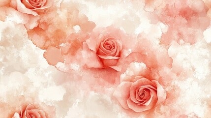 Seamless vintage paper texture pattern featuring rose tie dye effects and white watercolor paint swatches ideal for stationery and home decor