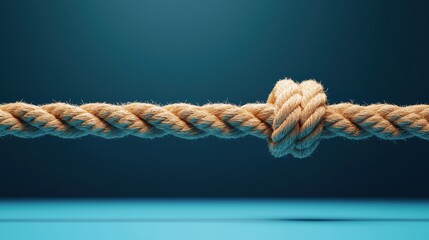 Tug of War Rope A thick rope stretched taut between two opposing forces, symbolizing competition, struggle, and the battle for dominance in a market or business context.