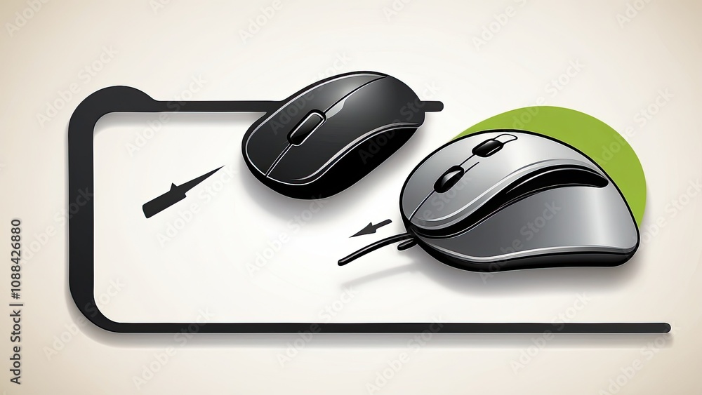 Aufkleber pc mouse icon with a pointer cursor. icons are clicked by pointing hands and clicking the mouse. cli