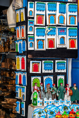 Traditional Tunisian souvenirs at the street market.