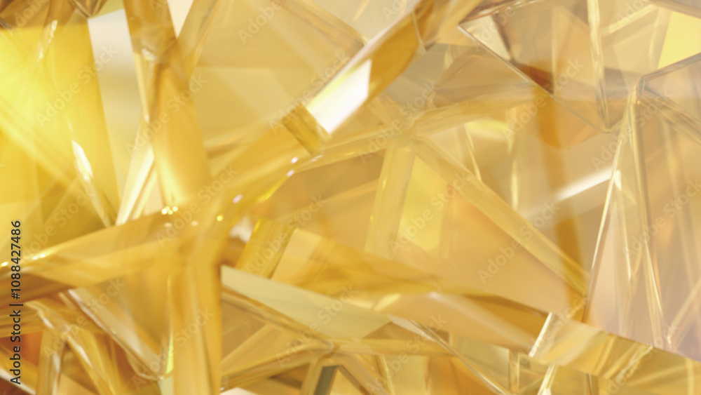 Poster elegant background with polygonal crystal form. a 3d rendering of a geometric jewelry surface. scene
