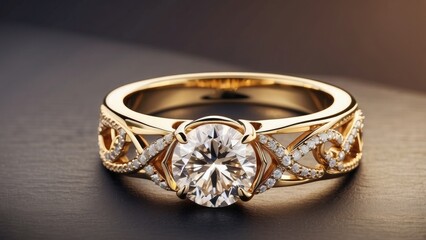  Gorgeous cutout diamond engagement ring made of gold