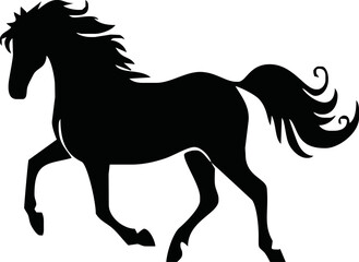 Horse silhouette vector style with white background