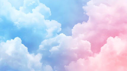 Beautiful background image of  romantic blue sky with soft fluffy pink clouds