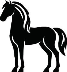 Horse silhouette vector style with white background