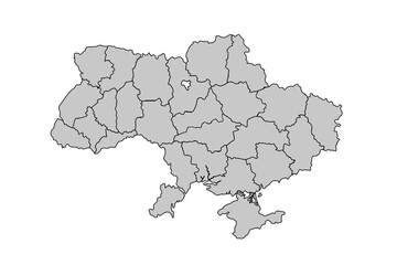 Map of Ukraine Grayscale,isolated on white background for website layouts,background,education, precise,customizable,Travel worldwide,map silhouette backdrop,earth geography, political,reports.