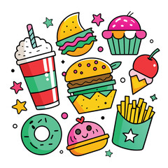 Colorful Doodle cute vector