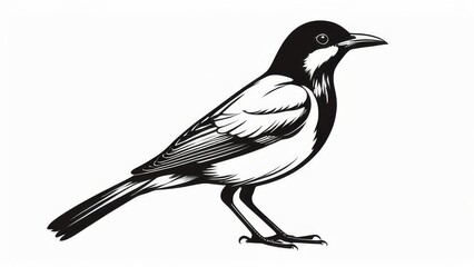 crow on a white background