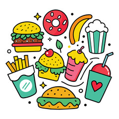 Colorful Doodles graphics vector