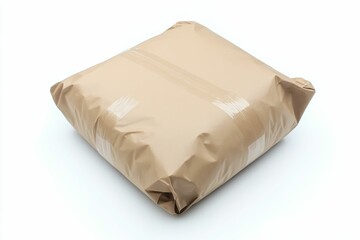 Brown paper package sealed with tape.