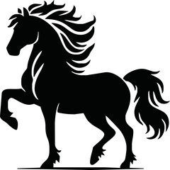 Horse silhouette vector style with white background