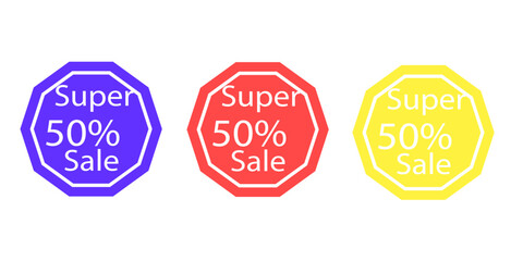 Sales badges vectors icon set