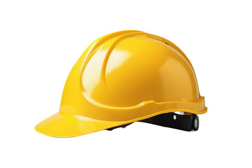 Fototapeta premium Yellow safety helmet isolated, transparent background