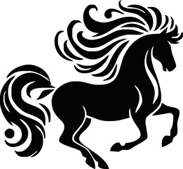 Horse silhouette vector style with white background