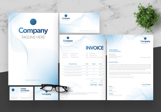 Blue And White Stationery