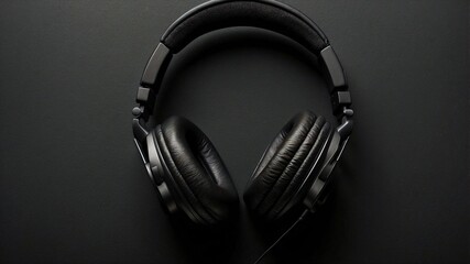 Top view over ear headphones on floor