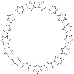 Stars in circle icon. Round star frame template