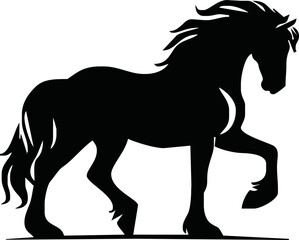 Horse silhouette vector style with white background