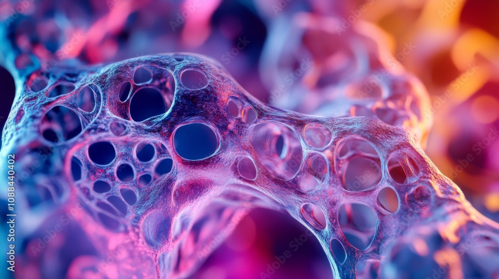 Wall mural a vibrant and colorful abstract representation of bubbles in a fluid medium. the interplay of light 