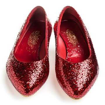 Glittering ruby red slippers for women 