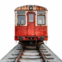Fototapeta premium Rusty train on railroad tracks.