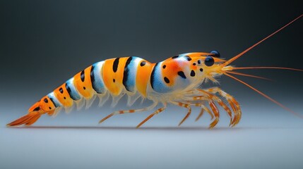 Naklejka premium Striped Shrimp with Vibrant Colors