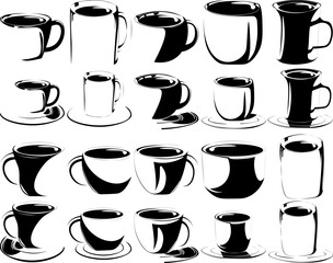 Black Silhouette Tea and Coffee Cup