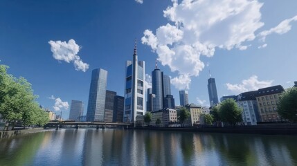 Obraz premium Frankfurt Bankenviertel HochhÃ¤user Skyscrapers