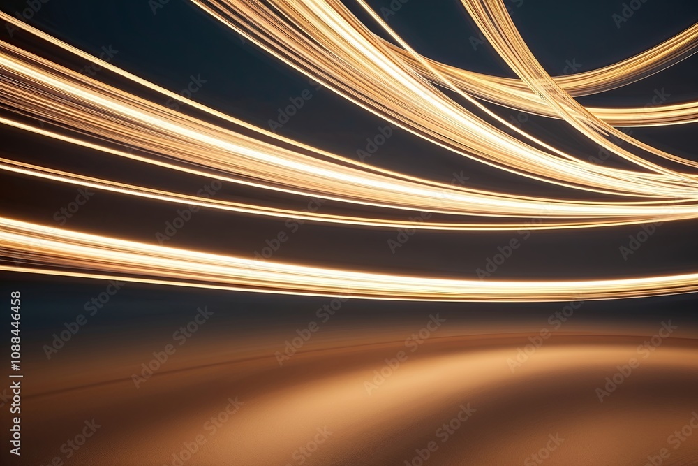 Poster vibrant pulsating light waves with stunning curvilinear patterns
