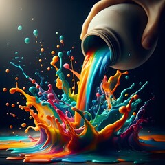 Fototapeta premium Pour, Splash, Capture The Beauty of Color 2