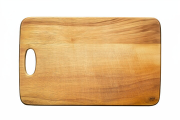 Rectangular wooden cutting board isolated on transparent background