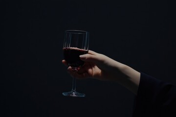 Minimalist Photography of a Woman's Hand Holding a Wine Glass for Elegant Design