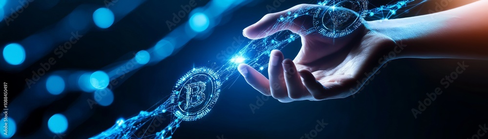 Poster executing siamrat smart contracts on blockchain technology digital financial ecosystem virtual envir
