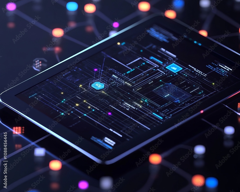 Poster innovative action exploring smart contracts with siamrat transparent tablet in a digital environment