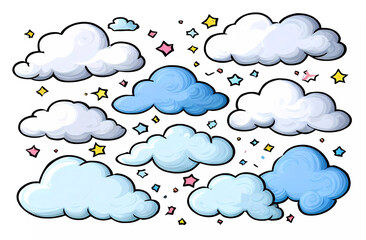 collection of cartoon clouds