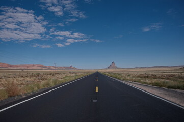 Open road through the landscape of Utah, USA