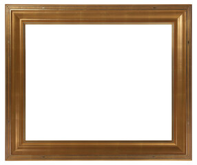 Wide wooden picture frame in PNG format on a transparent background.
