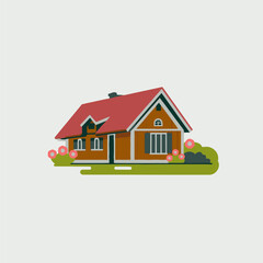 Home cartoon icon vector art illustration design