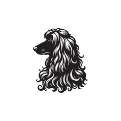 Minimal Afghan Hound Silhouette - Afghan Hound Vector - Dog Vector Silhouette - Afghan Hound Illustration.