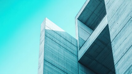 Abstract architectural design with sharp angles and concrete textures.
