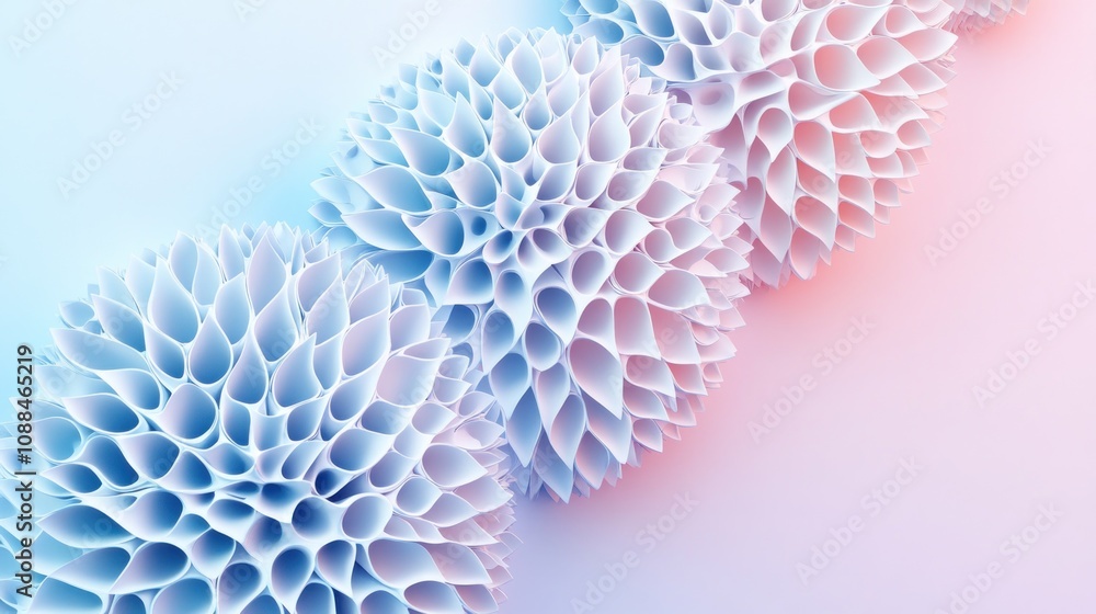 Aufkleber abstract representation of cellular structures in pastel colors.
